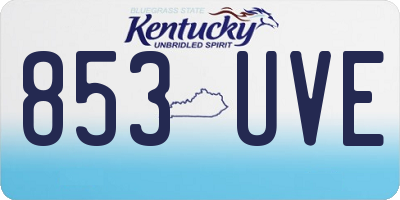 KY license plate 853UVE