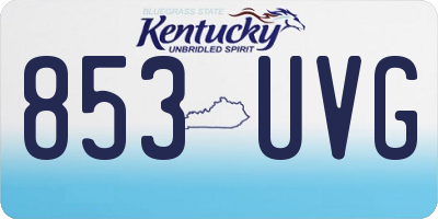 KY license plate 853UVG
