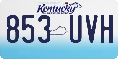 KY license plate 853UVH
