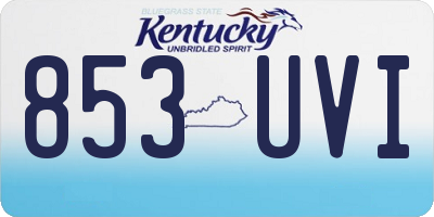 KY license plate 853UVI