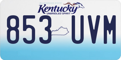 KY license plate 853UVM