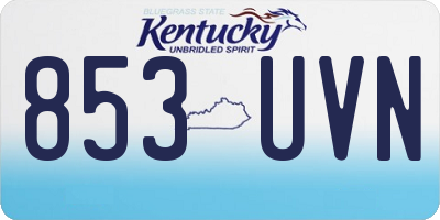 KY license plate 853UVN