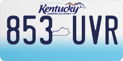 KY license plate 853UVR