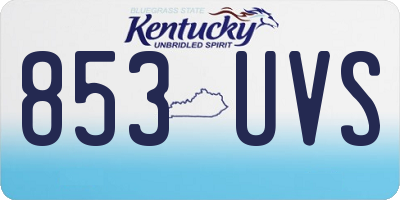 KY license plate 853UVS