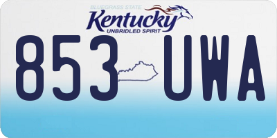 KY license plate 853UWA
