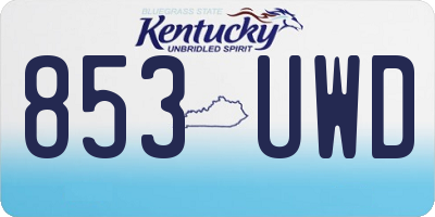 KY license plate 853UWD