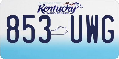 KY license plate 853UWG