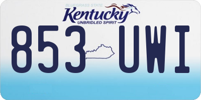 KY license plate 853UWI