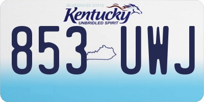 KY license plate 853UWJ