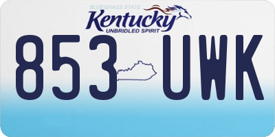 KY license plate 853UWK