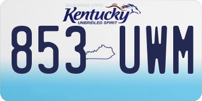 KY license plate 853UWM
