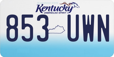KY license plate 853UWN