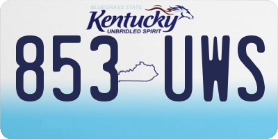 KY license plate 853UWS