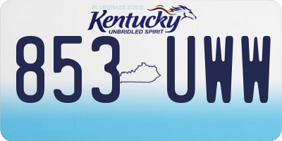 KY license plate 853UWW