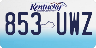 KY license plate 853UWZ