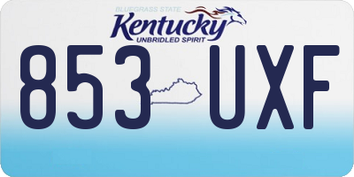 KY license plate 853UXF