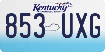 KY license plate 853UXG