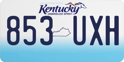 KY license plate 853UXH