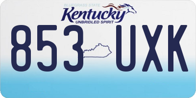 KY license plate 853UXK
