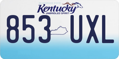 KY license plate 853UXL
