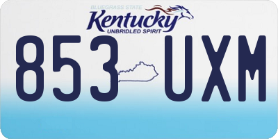 KY license plate 853UXM