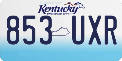 KY license plate 853UXR