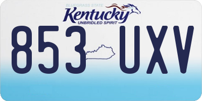 KY license plate 853UXV