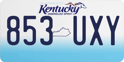 KY license plate 853UXY