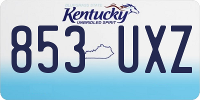 KY license plate 853UXZ