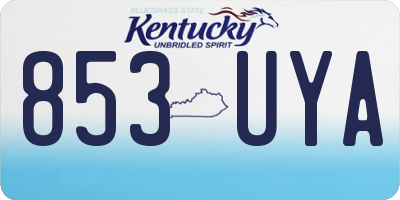 KY license plate 853UYA