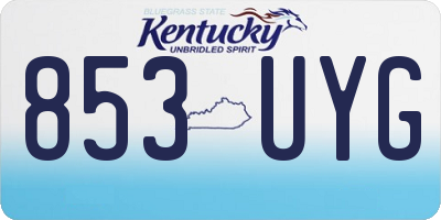 KY license plate 853UYG
