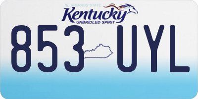 KY license plate 853UYL