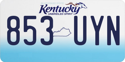 KY license plate 853UYN