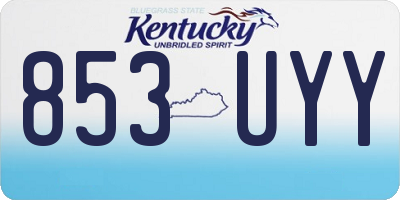 KY license plate 853UYY
