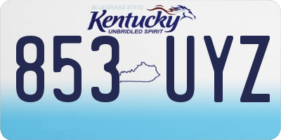 KY license plate 853UYZ