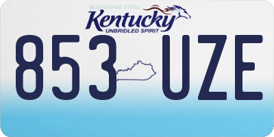 KY license plate 853UZE