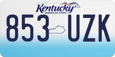 KY license plate 853UZK