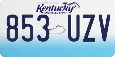 KY license plate 853UZV