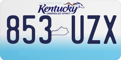 KY license plate 853UZX