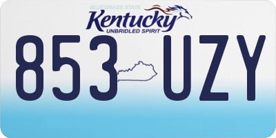 KY license plate 853UZY