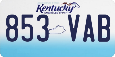 KY license plate 853VAB