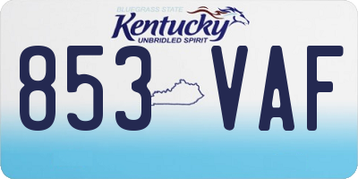 KY license plate 853VAF