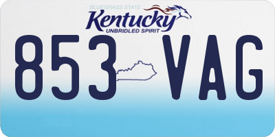 KY license plate 853VAG
