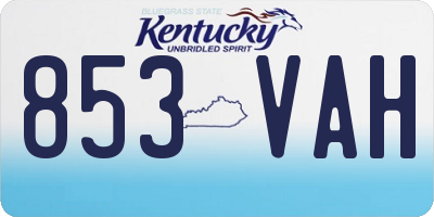 KY license plate 853VAH