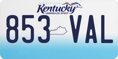 KY license plate 853VAL
