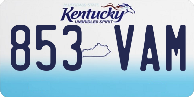KY license plate 853VAM