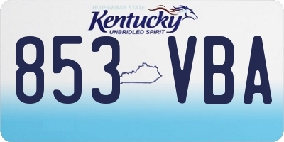 KY license plate 853VBA