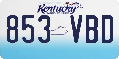 KY license plate 853VBD