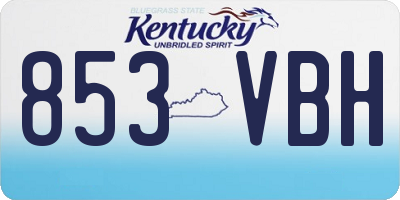 KY license plate 853VBH