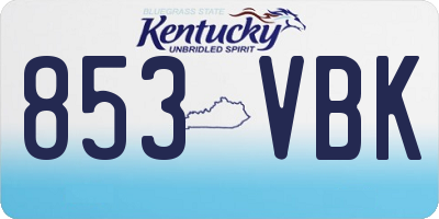 KY license plate 853VBK